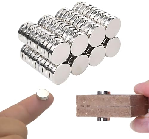 PHCOZY 100 Pezzi Magneti Autoadesivi al Neodimio 5x2 mm, Mini Calamita Adesive Forti con Tondo per Magnete per Frigo Artigianato, La Presentazione Le Schede Magnetiche Cucina e Ufficio