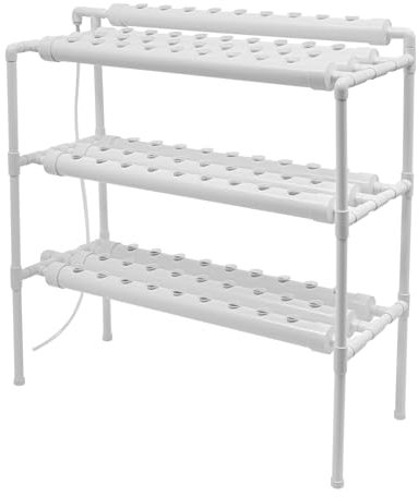 MooBeey Sistema di coltivazione idroponica a 3 livelli, 90 fori, tubi in PVCU idroponico, kit per la coltivazione di siti idroponici, sistema idroponico di acqua riciclata, frutta e verdura sistemi di