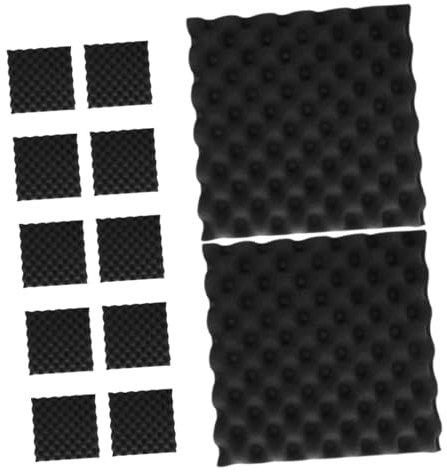OSALADI 12pcs Wave Sound Absorbing Cotton Polystyrene High Density Panel for Studio Acoustic Use Fire Resistant
