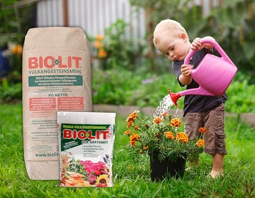 BIOLIT FEIN plus Vulkangesteinsmehl Urgesteinsmehl Milchsäurebakterien Remineralisierung Bodenhilfsstoff Garten Acker Beet Cannabis Dünger (6 kg)