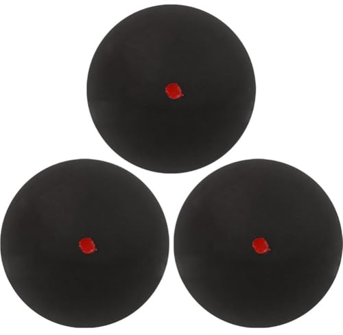 Sanfly Balles De Squash, 3 Balles Professionnelles en Caoutchouc pour Raquette De Squash, Balle Simple Rouge, Bleue Jaune À Point Rapide pour Débutant