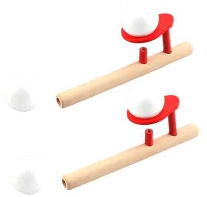 Toddmomy 2juegos Soplador De Bolas Suspendido Juguete Flotante De Pelota De Madera De Soplar Desarrollar Pulmones Entretenimiento para Interiores