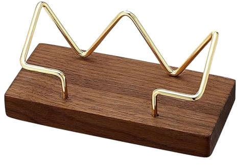 Porta biglietti da visita in legno - Organizzatore da scrivania | Supporto per schermo per carte multiuso, archiviazione di carte eleganti, visualizzazione del biglietto da visita, 75 carte accessori