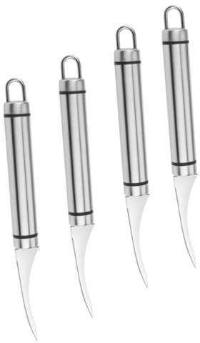 FUNOMOCYA 4 piezas Pelador de Gambas de Acero Inoxidable Herramienta Ligera para Limpiar y Pelar Camarones Fácil y Rápido Removedor de Línea de y Portátil para Cocina