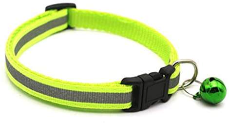 Tnfeeon Collier pour Chat Breakaway, Conception Réfléchissante pour la sécurité, Réglable de 19 à 32 Cm avec Cloche, Nylon Doux pour Chats, Utilisation Intérieure et Extérieure