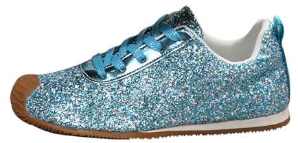 Platta skor för kvinnor, sneaker paljetter damskor trendiga sneaker kväll sko bekväma sneakers snörning sneakers atletiska skor vandringssneakers