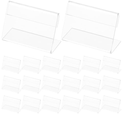 GLEAVI Présentoirs de Table en Acrylique Transparent L 60x40 Mm, Lot de 25 Porte-panneaux Horizontaux pour Étiquettes de Prix, Cartes de Table Nominatives et Menus, Support Unilatéral