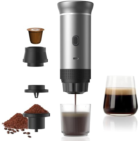 Vunzo Máquina de café espresso eléctrica portátil, maquina cafe capsulas portable, cafetera portatil capsulas autocalentable para USB-C