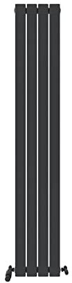 iBathUK Apex Tall Vertical Radiator, Single Flat Panel Radiators, 1800x306mm Slim Radiator, Wall Mounted for Bathroom,Kitchen,Living Room- Anthracite