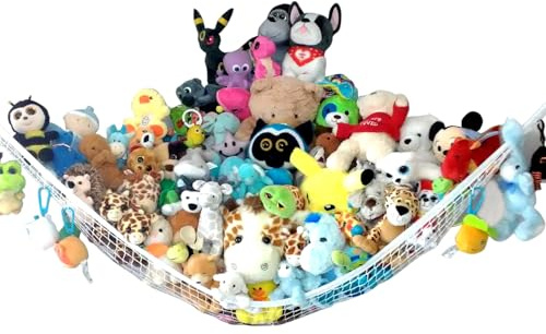 Prince Lionheart Jumbo Hammock for Stuffed Animals - Large Toy Hammock Storage for Toys and Stuffed Animals Net Ideal for Corners, Storage for Stuffies, Plushies, Squishmallows, and More