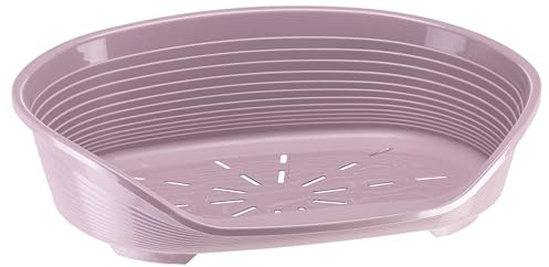 Ferplast Panier Chien Panier Chat 100% en Plastique, Respirante et Antidérapante Siesta Deluxe, 82 x 59,5 x 25 cm, Rose