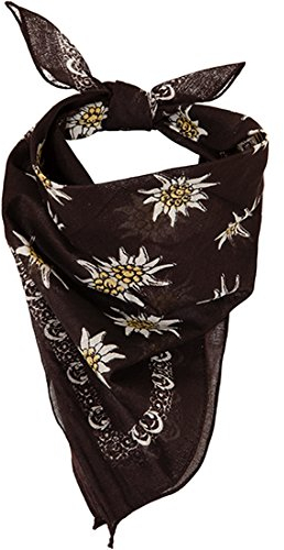 Amakando Oktoberfest Trachtentuch Bayrisches Trachten Tuch Wiesn Trachtenhalstuch Edelweiss Halstuch Karnevalskostüme Accessoires Bayern Nickituch Baumwolle Dirndl Damentuch