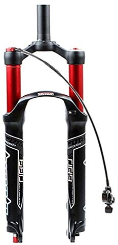 LSRRYD MTB Fahrradgabel 26 27.5 29 Zoll Luftstoßdämpfer Fahrrad-Federgabel Remote Lockout Federweg 120mm QR 9mm (Color : Red Straight Tube, Size : 29inch)