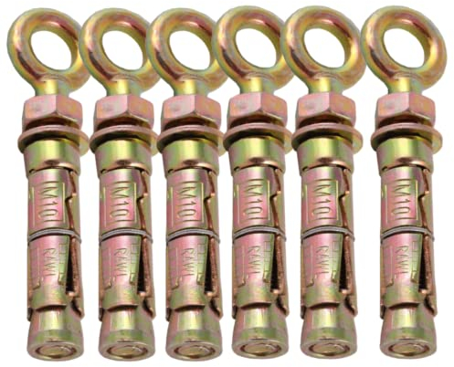 Expansion Eye Bolts (Shield Eye Bolts) Super Heavy Duty Anchor Bolts For Securing Concrete/Masonry (Multiple Sizes) *FIXINGS DIRECT* (M12 X 130MM (6PCS))