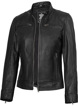 fjackets Veste en cuir pour femme en cuir d'agneau véritable pour femmes vestes en cuir élégantes