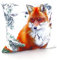 heimtexland ® Dekokissen Bezug Winter Tiere Foto Digitaldruck Kuschelige Velour Kissenhülle 40x40 Deko Kissen Typ831 Fuchs