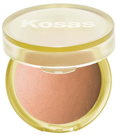 Kosas Sun Show Glowy Warmth Baked Bronzer - Contouring Powder for Cheekbones, Nose & Jawline - Enriched with Concentrated Fatty Acids - Talc-Free, Vegan & Hypoallergenic - Beachy