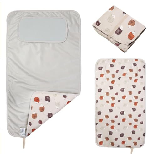 Hamur Home Matelas a Langer de Voyage 40 X 70 Cm Pliable Tapis à Langer pour Bébé - Kit de Voyage Portable Couche Changer Tapis Leger & Compact (Urchin)