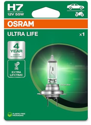 OSRAM ULTRA LIFE, H7, lampada per proiettori alogena, blister singolo (1 lampada)