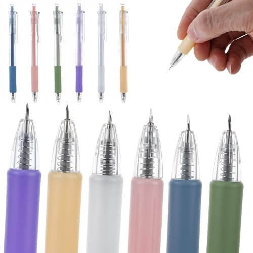 Gjinxi 6 stk Messerstift Bastel-Schneidewerkzeuge Universal-Papierschneider Einziehbarer Präzisions-Papierschneider für Schule Zuhause Universalmesser Stift-Schnitzwerkzeuge DIY-Basteln Scrapbooking