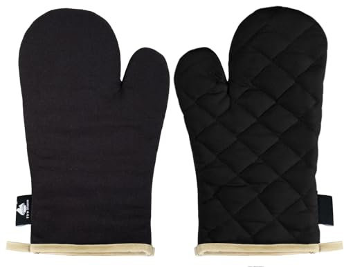 Guanti da forno Fire Stone, nero, 17 x 29 cm, 1 paio, classe PSA II fino a 250 °C, resistenti al calore, prodotto testato e certificato