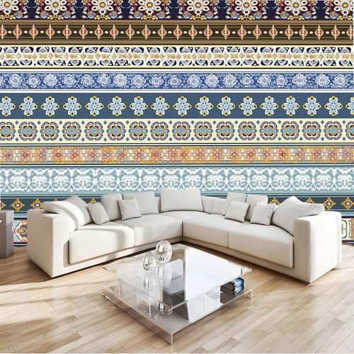 Fotomurales Estampado Tradicional De Rayas Horizontales Papel pintado 200 x 140 cm tejido no tejido, Arte Papel tapiz mural Color Moderna Decoración De Pared Sala Oficina Salón