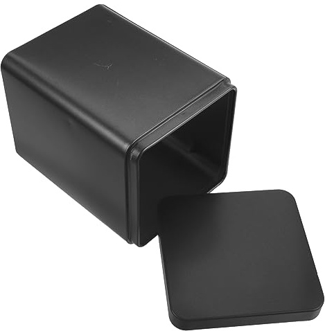 TINEASUR Caja Metálica Cuadrada para Té con Tapa Envase de Almacenamiento Resistente para Especias y Dulces Caja Regalo Vintage para Organización y Embalaje Práctico Negro