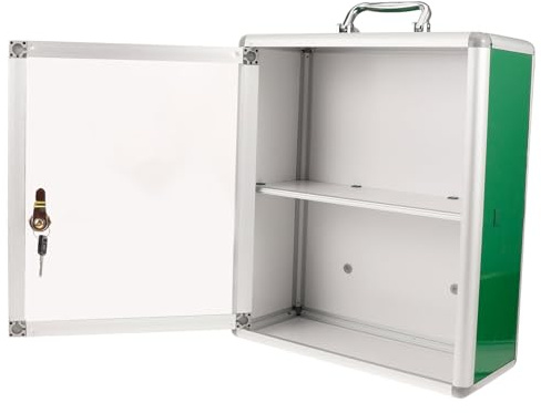 Vaguelly Boîte de Premiers Secours Murale Grande Capacité Porte Transparente en Acrylique et Alliage D'aluminium, Rangement Organisé pour Maison et Bureau, Gain de Place Assuré