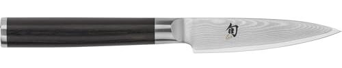 KAI Shun Classic Couteau d'Office Japonais 9 cm Longueur de Lame - Couteau Damas 32 Couches Noyau VG MAX - 61 (±1) HRC - Manche en Pakkawood - Fabriqué au Japon - Couteau à Légumes Éplucheur Forgé