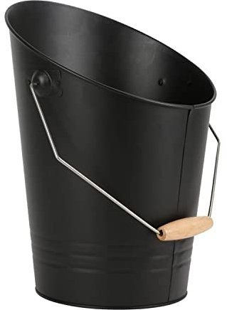 Buri Secchio Cenere 8L Secchio Metallo Secchio IN Legno Secchio Carbone Bidone Delle Immondizie Posacenere Secchio Decorativo