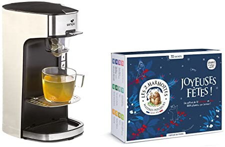 Senya Set Máquina de té, tetera eléctrica crema Tea Time & el Cofre Degustación que comprende 72 bolsitas-Les 2 Marmottes