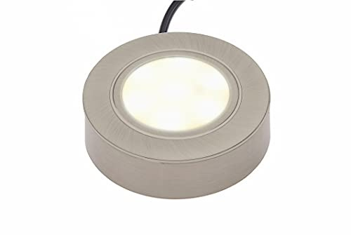 Lighting Locations LED Under Cabinet Kitchen Lights, 240V Mains Powered, No Driver Required, Flush or Surface Mount, Brushed Stainless Effect, 3000K Warm White, 4W, IP40, 1.5m Cable