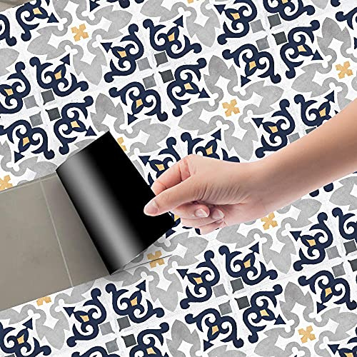 Azulejos Adhesivos Mostaza Gris Perla Vinilos Cocina Azulejos Antisalpicaduras Vinilos Baño Azulejos Impermeable Vinilos de pared Decorativos Pintura para Azulejos Adhesivo de Pared 20x100cm/3pcs