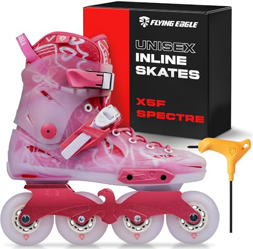 Flying Eagle X5F Spectre Freeskates - Adult Inline Skates Women, Adult Roller Skates Women, Urban Inline Skate, Outdoor Skating Shoes, Rollerskates Adults - Pink, Women's Size: 7 US / 38 EU