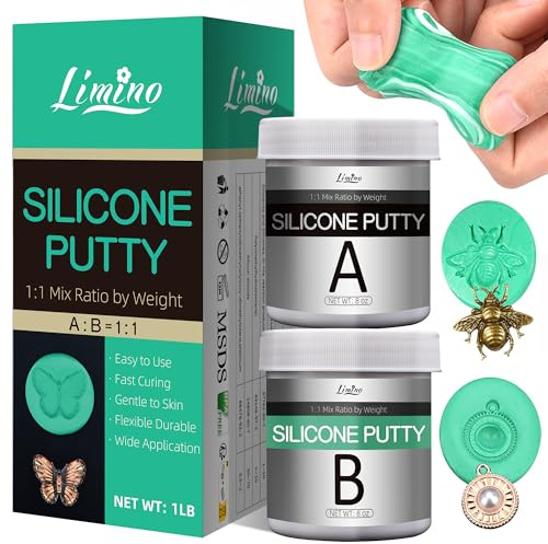 Silicone Putty, Gomma Siliconica in Pasta - Kit per la Creazione di Stampi Flessibili, Mastice in Silicone per Resina, Fusione, Stampi per Sapone e Candela