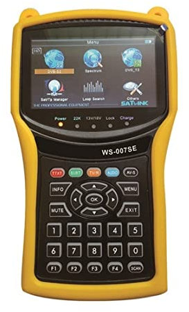 KOROBIE Buscador de satélite, medidor de señal, WS-007SE DVB-S2 DVB-T2 MPEG4 HD Combo Spectrum con Bolsa de Herramientas Grande para Ajustar la Antena parabólica de TV
