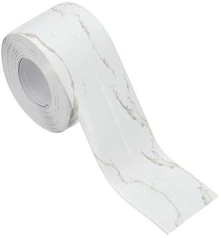 PATIKIL Tätningstejp självhäftande, PVC toaletttätningsremsor för badkar tätningsremsor tejp för badrum köksbänkskiva, marmormönster (3,8 cm x 3,2 m)