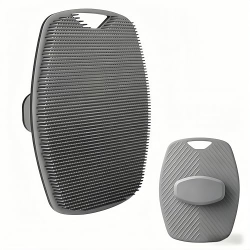 RQzaufania Scrubber Per il Corpo in Silicone, Esfoliante Delicato e Massaggio Per Tutti i Tipi di Pelle, Spazzola da Bagno con Doccia Portatile Per il Corpo (Grigio)