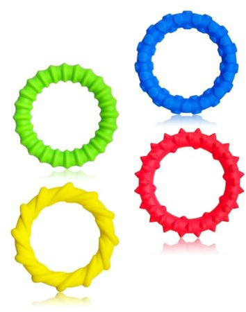 TPZORJX Lot de 4 jouets sensoriels Fidegt Toys - Bracelet à mâcher pour enfants - TDAH - Autisme - Jouet de décompression pour soulager le stress et soulager l'anxiété - Multicolore