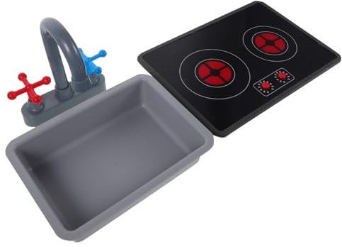 Beaupretty Jouets De Cuisine pour Garçon Fille avec Robinet Évier Et Cuisinière à Induction Accessoires De Jeu De Rôle pour Simulation Réaliste