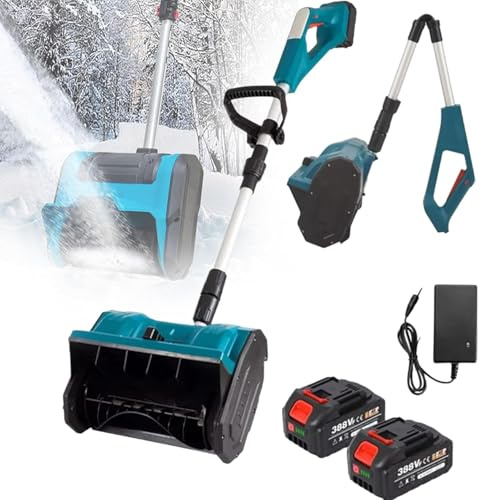 Spazzaneve Elettrico, Pala Da Neve A Batteria Da 1200 W Con Batterie Al Litio E Caricabatterie, Regolazione In Tre Direzioni, Pala Per Rimozione Neve Spazzata Per Una Dist Brushless motor Battery * 2