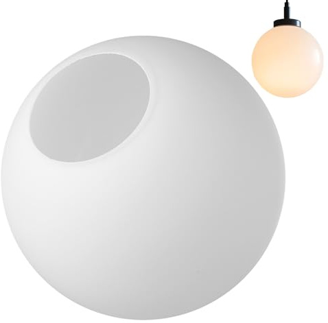 IMIKEYA Pantalla de Vidrio Luz Suave Lampara Esférica de Vidrio Blanco, Estilo Minimalista, para Techo Adecuado para Comedor y Dormitorio