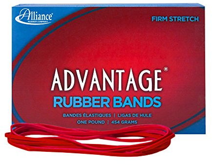 Alliance Rubber 97405 Advantage Rubber Bands Size #117B, 1 lb Box Contains Approx. 200 Bands (7 x 1/8, Red)
