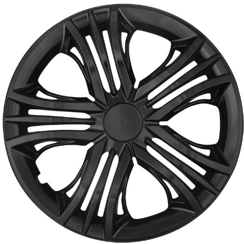 cartrend Radkappen Fun, 13 Zoll, für alle gängigen Stahlfelgen, aus Spezial-ABS-Qualitätskunststoff, schlagfest, zweischichtige Metallic-Lackierung, überlackierbar, schwarz, 1 Stück