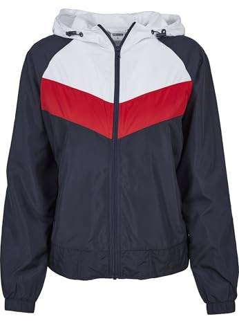 Urban Classics Giacca a Vento da Donna, 3 Toni, Multicolore (Navy/White/Fire Red 01243), M
