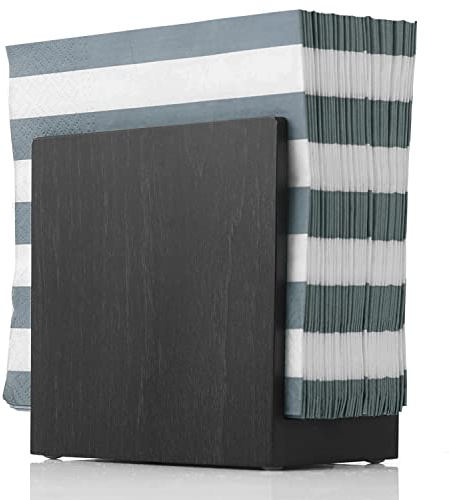 Serviettenhalter Schwarz aus Holz - Hölzerne Schwarz Serviettenhalter für Tische - Serviettenspender für die Küche - Küchenzubehör - Restaurant Decor - Bar Zubehör und Dekor