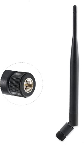 Vecys Antena WiFi Antena SMA 2.4 GHz 5 dBi Adaptador SMA Enchufe Negro Antena Omnidireccional Negro Compatible con 802.11n / b/g Tarjeta WLAN Tarjetas PCI WLAN Enrutador Bluetooth Inalámbrico