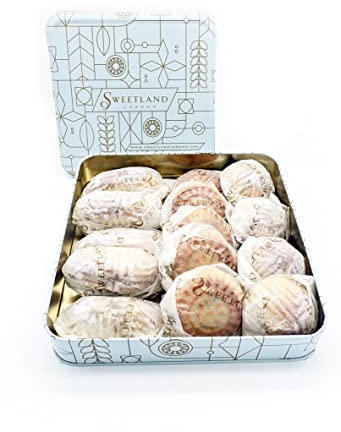 Sweetland London Delicious Maamoul Assortment - 700g | Handmade Shortbread Cookies Tin Gift Box | Ramadan, Mother's Day, Easter, Eid & Birthday | Pistachio, Walnut, Large Date | UK Made | Tin Gift Box