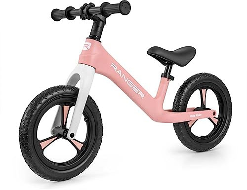Milly Mally Ranger Pink Draisienne pour Enfant à partir de 2 Ans jusqu'à 25 kg, Roues de 12, Selle réglable en Hauteur, Ultra léger, Jouet de Premier vélo sans pédale, Rose (Rose)