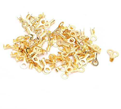 Terminale Ad Anello con Capocorda, Terminale Pressato a Freddo Ad Anello in Ottone Resistente Alle Alte Temperature per il Collegamento dei Cavi